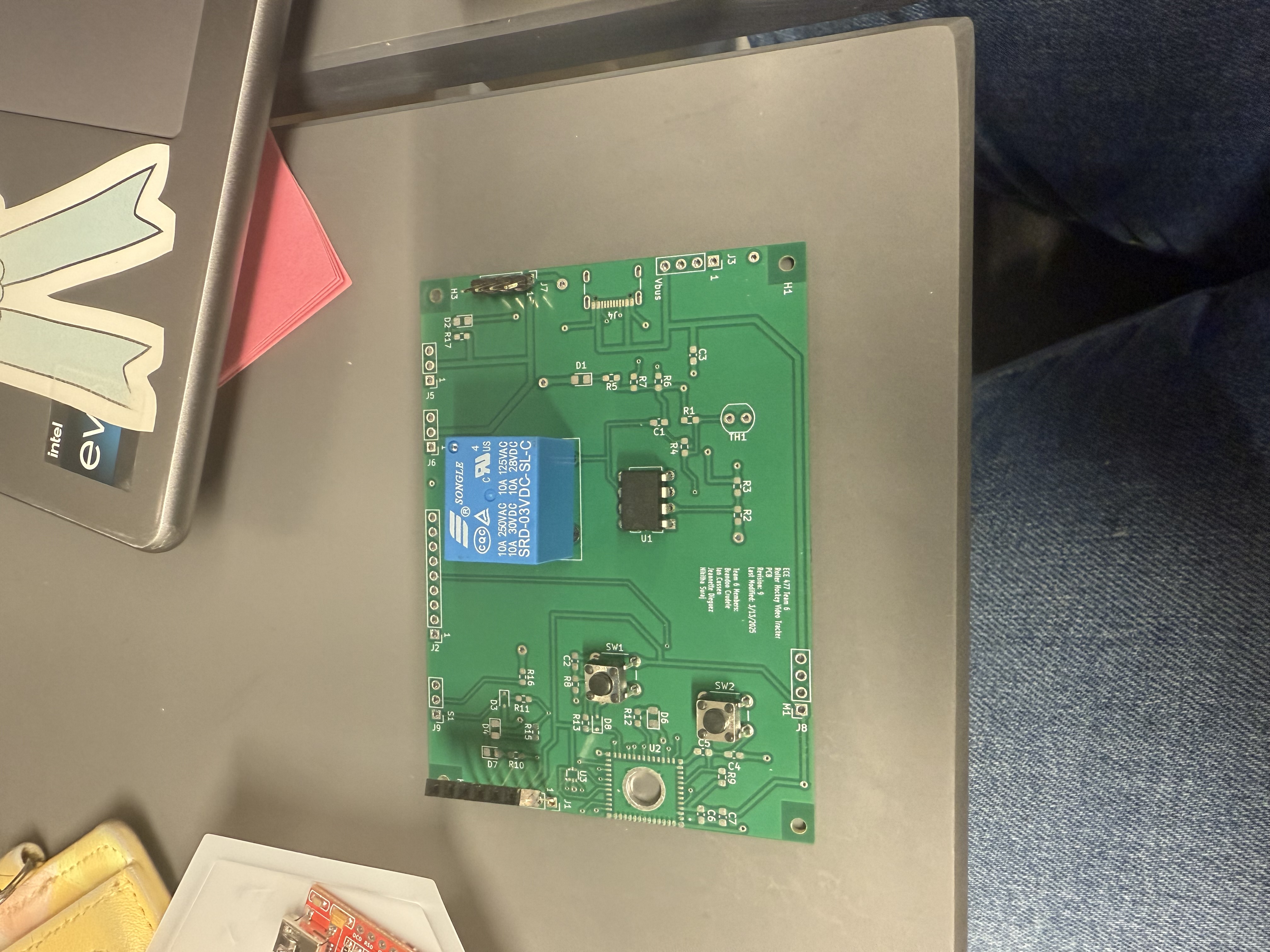 PCB with parts 